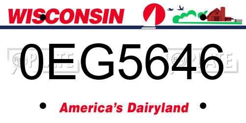 0EG5646 Wisconsin License Plate