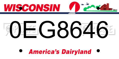 0EG8646 Wisconsin License Plate