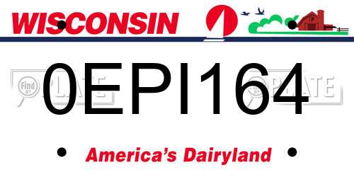 0EPI164 Wisconsin License Plate