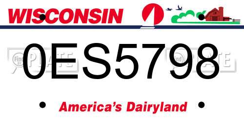 0ES5798 Wisconsin License Plate