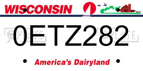 0ETZ282 Wisconsin License Plate