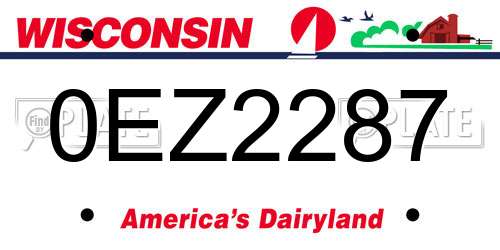 0EZ2287 Wisconsin License Plate