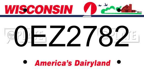 0EZ2782 Wisconsin License Plate