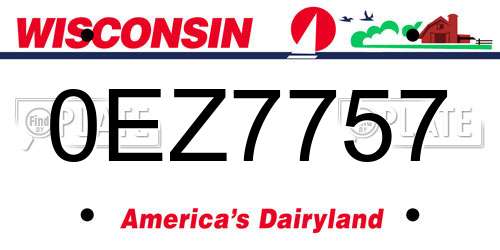 0EZ7757 Wisconsin License Plate