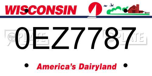 0EZ7787 Wisconsin License Plate
