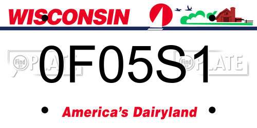0F05S1 Wisconsin License Plate