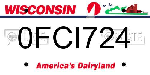 0FCI724 Wisconsin License Plate
