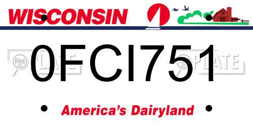 0FCI751 Wisconsin License Plate