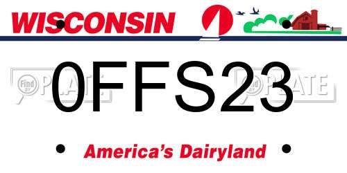 0FFS23 Wisconsin License Plate