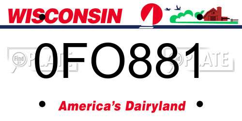 0FO881 Wisconsin License Plate
