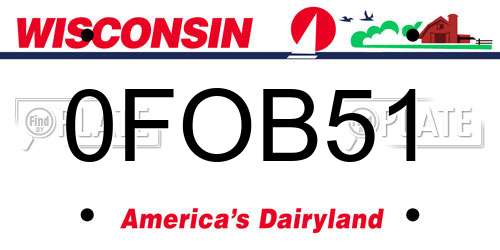 0FOB51 Wisconsin License Plate