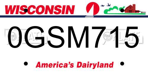 0GSM715 Wisconsin License Plate
