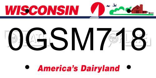 0GSM718 Wisconsin License Plate
