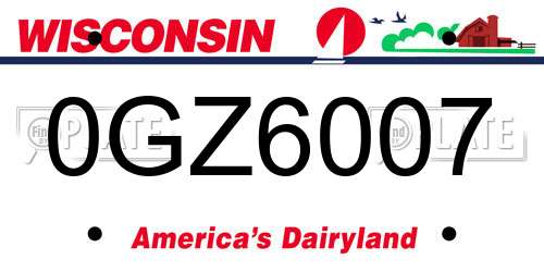 0GZ6007 Wisconsin License Plate