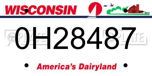 0H28487 Wisconsin License Plate