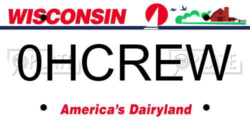 0HCREW Wisconsin License Plate