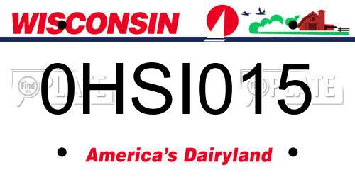 0HSI015 Wisconsin License Plate