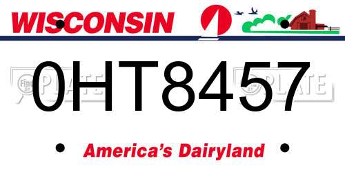 0HT8457 Wisconsin License Plate