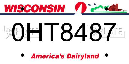 0HT8487 Wisconsin License Plate