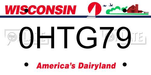 0HTG79 Wisconsin License Plate