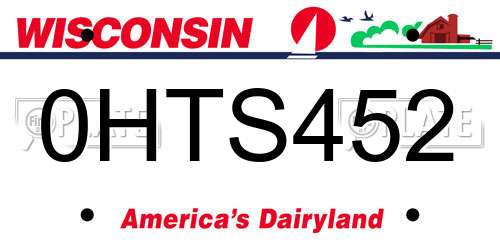 0HTS452 Wisconsin License Plate