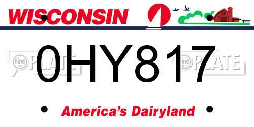 0HY817 Wisconsin License Plate
