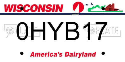 0HYB17 Wisconsin License Plate