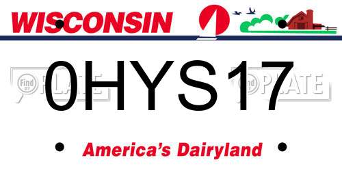 0HYS17 Wisconsin License Plate