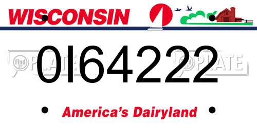 0I64222 Wisconsin License Plate