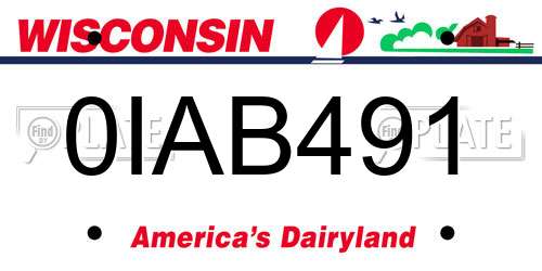 0IAB491 Wisconsin License Plate