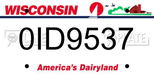 0ID9537 Wisconsin License Plate