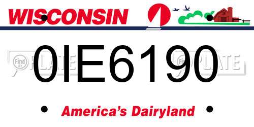 0IE6190 Wisconsin License Plate