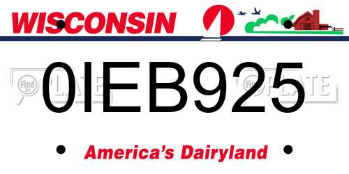0IEB925 Wisconsin License Plate