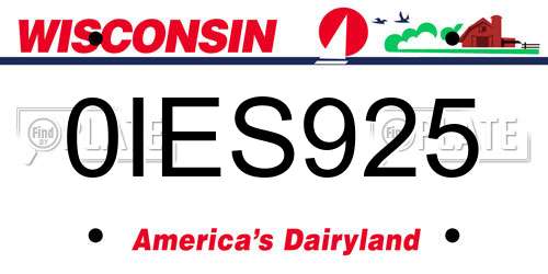 0IES925 Wisconsin License Plate