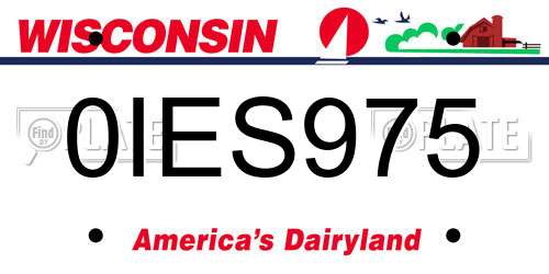 0IES975 Wisconsin License Plate