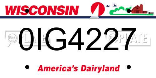 0IG4227 Wisconsin License Plate