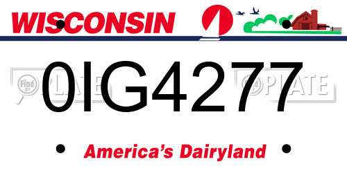 0IG4277 Wisconsin License Plate