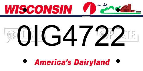 0IG4722 Wisconsin License Plate
