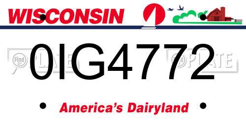 0IG4772 Wisconsin License Plate