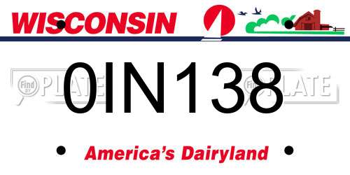 0IN138 Wisconsin License Plate