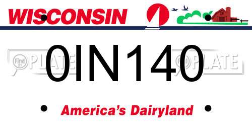 0IN140 Wisconsin License Plate
