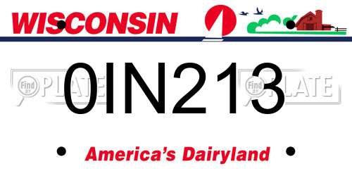 0IN213 Wisconsin License Plate