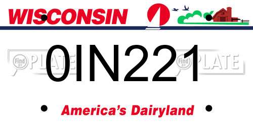 0IN221 Wisconsin License Plate