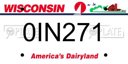 0IN271 Wisconsin License Plate