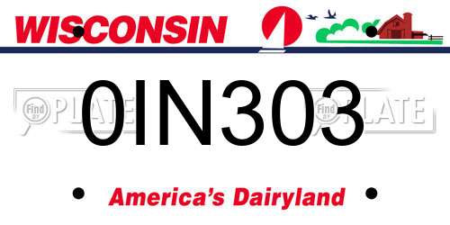 0IN303 Wisconsin License Plate