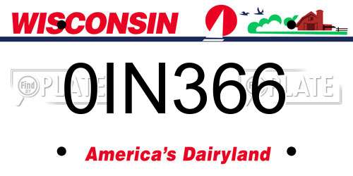 0IN366 Wisconsin License Plate