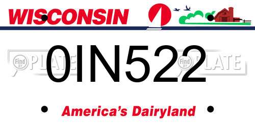 0IN522 Wisconsin License Plate