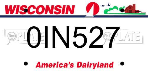 0IN527 Wisconsin License Plate