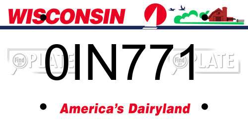 0IN771 Wisconsin License Plate