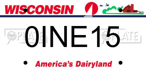 0INE15 Wisconsin License Plate